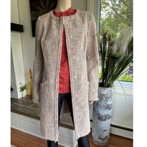 Long tall Sally Tweed Fringed Lavender Jacket Sz 6-8